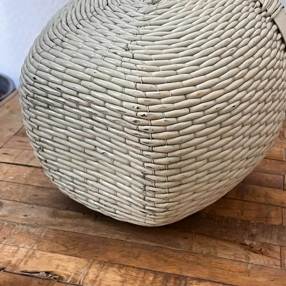 Antique Asian Rice Gathering Cream Basket 11.25
